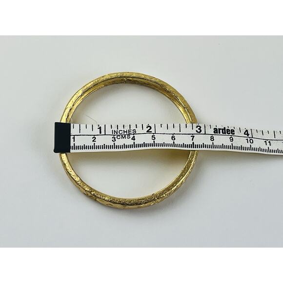 Liz Claiborne Bangle Bracelet Gold Tone Star cut out Etched LCi Moon Spiral Burs - Picture 8 of 11